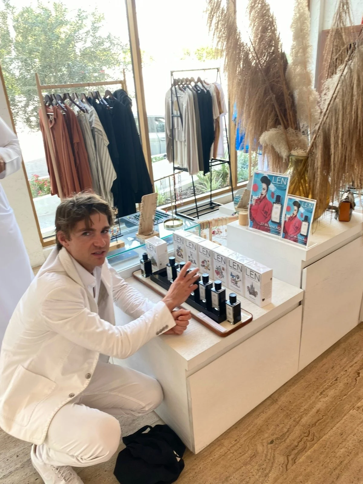 person human clothing apparel wood furniture plywood