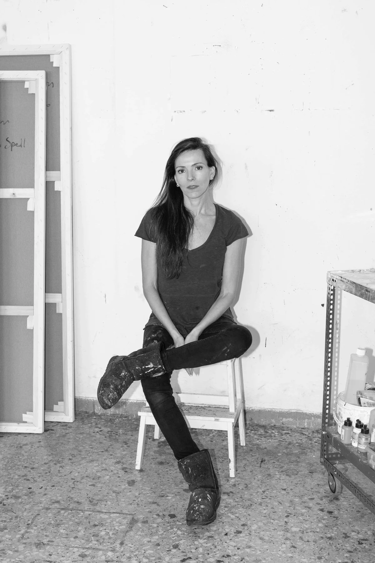 person sitting pants female girl teen face portrait shoe jeans