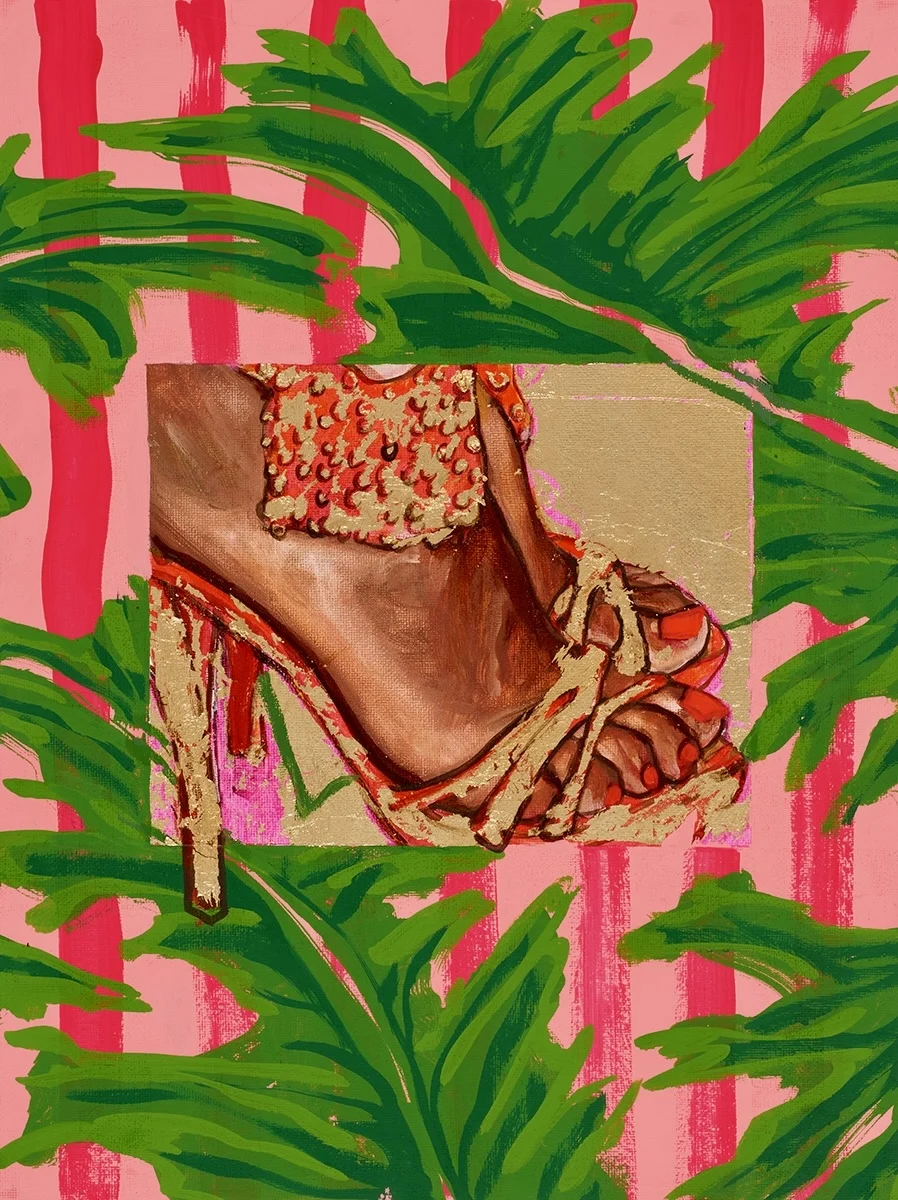 footwear shoe high heel sandal adult female person woman art painting