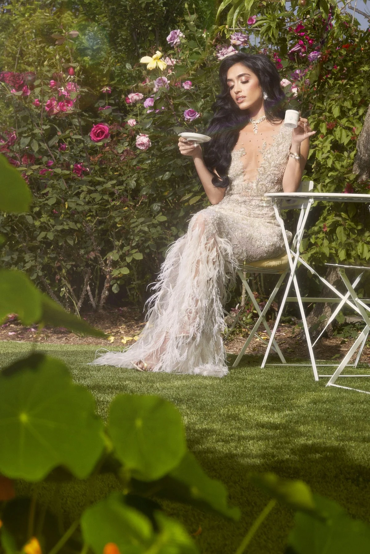 clothing dress formal wear evening dress fashion gown person grass plant flower