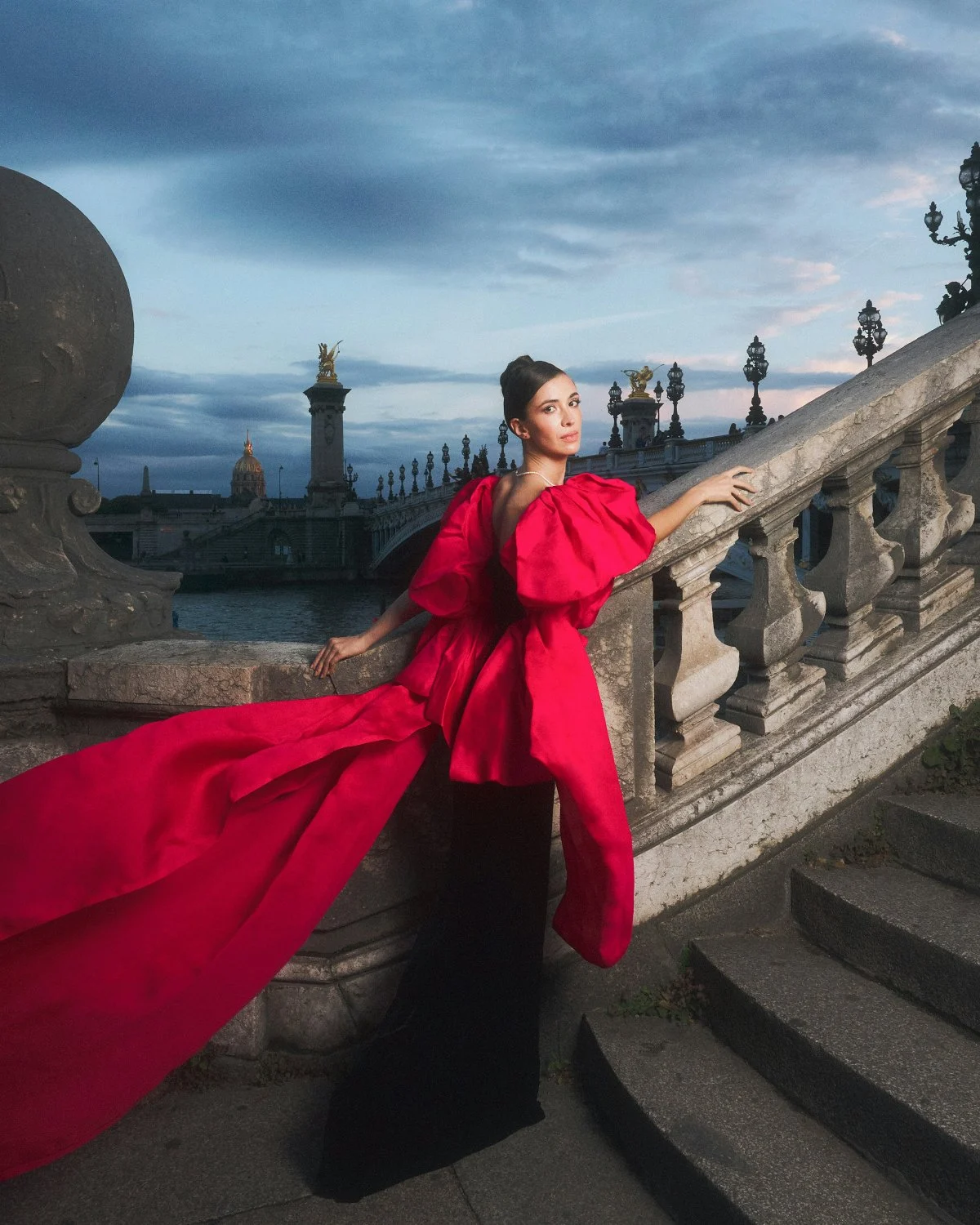 dress evening dress formal wear handrail fashion gown staircase adult person woman