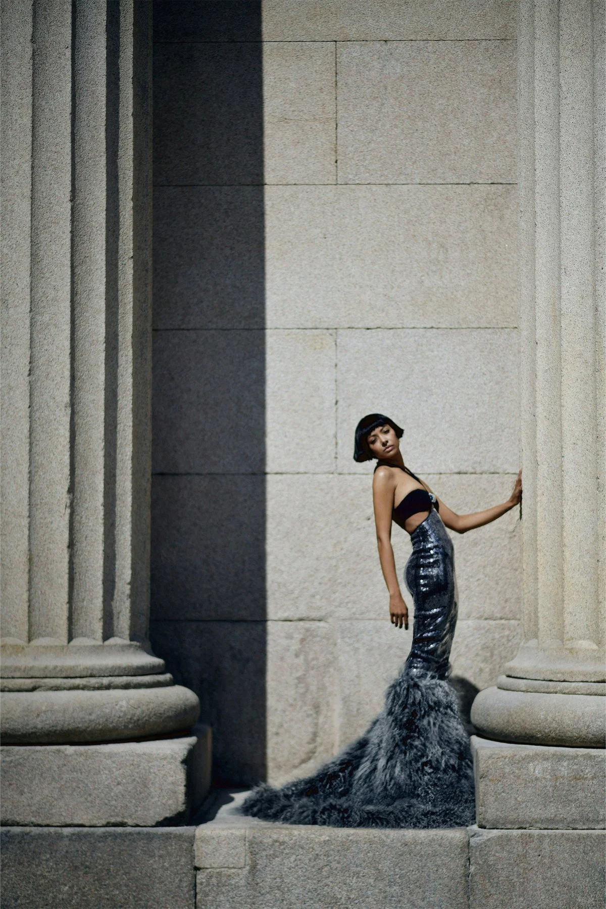 dress evening dress formal wear fashion gown adult female person woman back