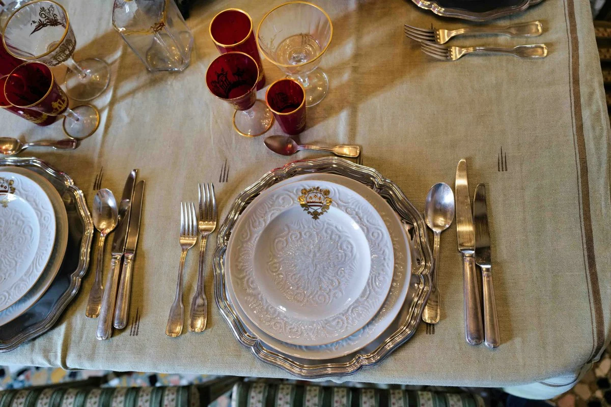 cutlery fork furniture table home decor linen dining table tabletop meal spoon